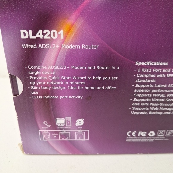 Netis Systems 2-in-1 Modem and Router (DL4201) Wired ADSL2/2+ MODEM & ROUTER New - Picture 6 of 10